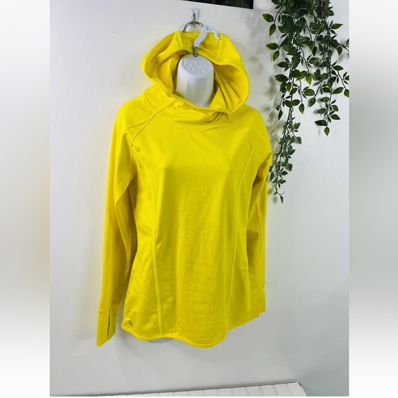 Athleta Tops - Athleta Performance Pull-over Women’s Yellow Hooded Jacket. Large.‎